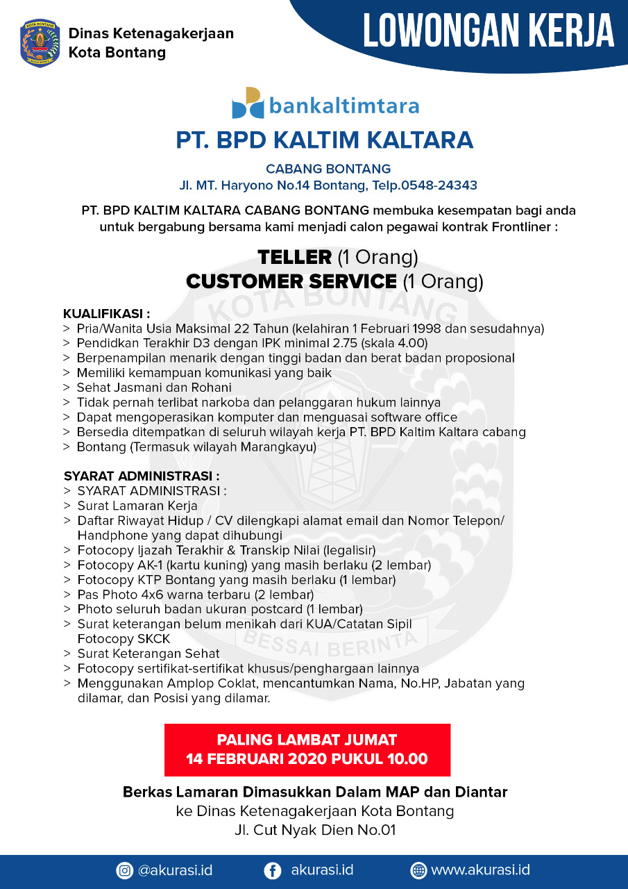 lowongan kerja bpd kaltim kaltara