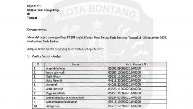 Pengumuman Hasil Seleksi PT Energi Unggul Persada
