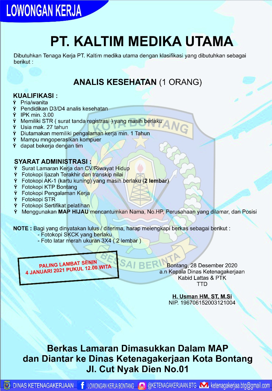 Lowongan Kerja PT Kaltim Medika Utama Desember