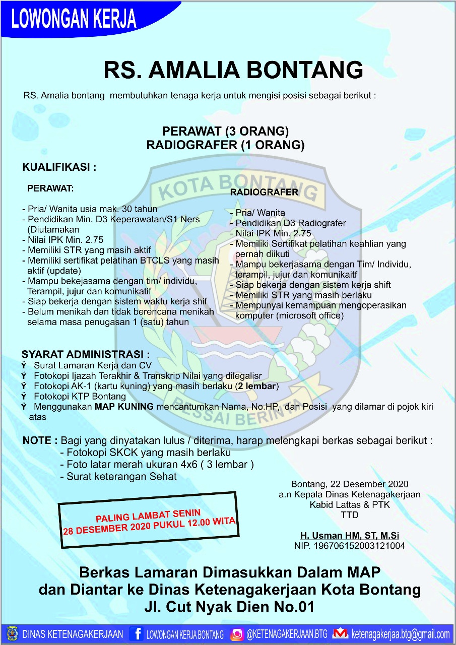 Lowongan Kerja Rumah Sakit Amalia Bontang Desember